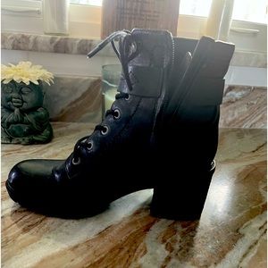 Size 7 black combat boots, worn once.  Like brand new